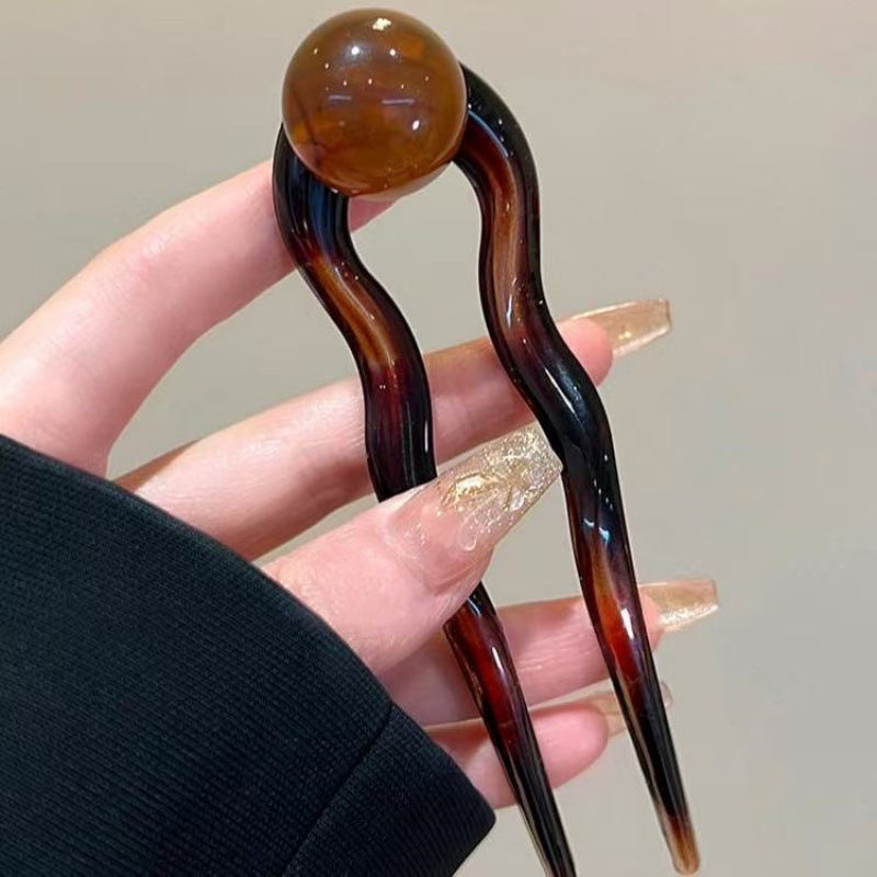 女性のための魅力的なU字型ヘアピン2025新しいハイエンドの後頭部ボールヘアアーティファクトシンプルな気質の帽子|undefined