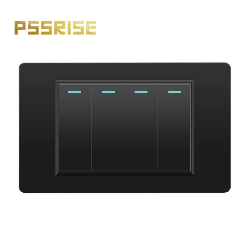 Черная настенная панельная розетка с 118 тип switch, тайваньская розетка с 20W type-C, шесть отверстий