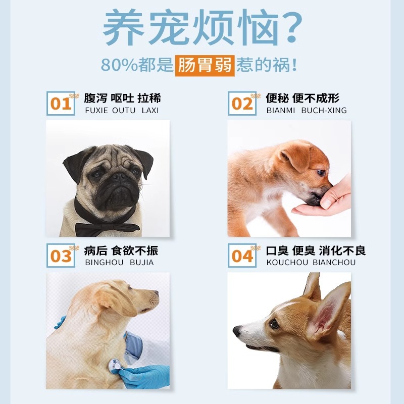 Xinzhaozhikang probióticos para mascotas para gatos y perros suplementos nutricionales para perros y gatos polvo probiótico general en stock al por mayor