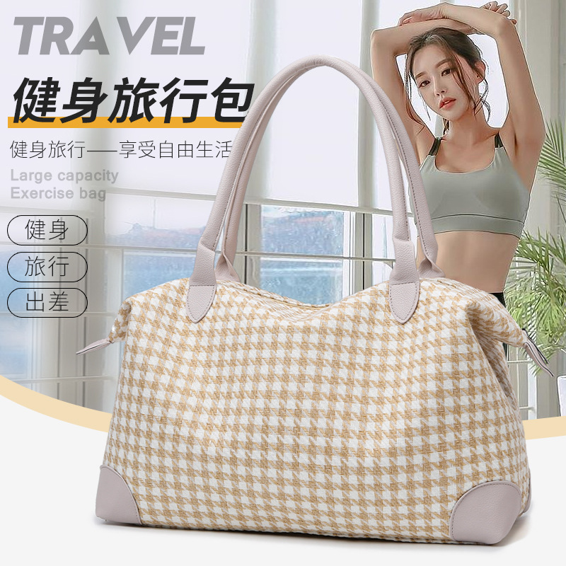 신습식 및 건식 분리 피트니스 가방 대용량 단거리 여행 가방 패션 소형 신선한 캔버스 요가 가방 도매