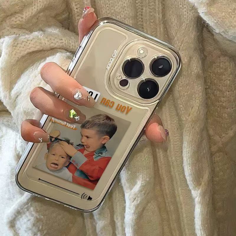 Marca de moda europea y americana para iphone15promax funda para teléfono móvil transparente Apple 16 anti-caída 14pro personalidad 13/12