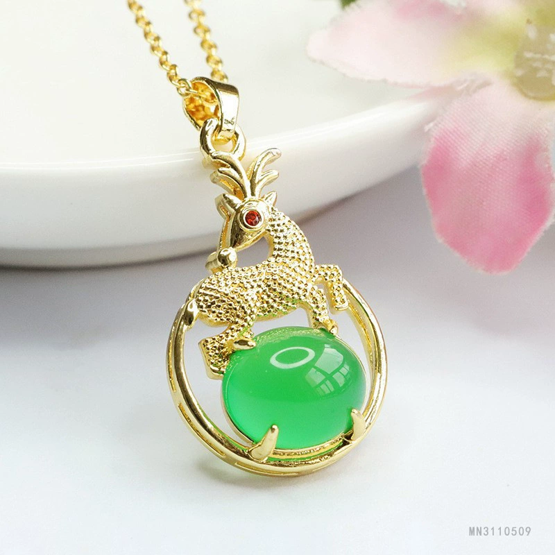 眷钰 Organic pendant jade, ethnic necklace, accessory, ethnic style, wholesale