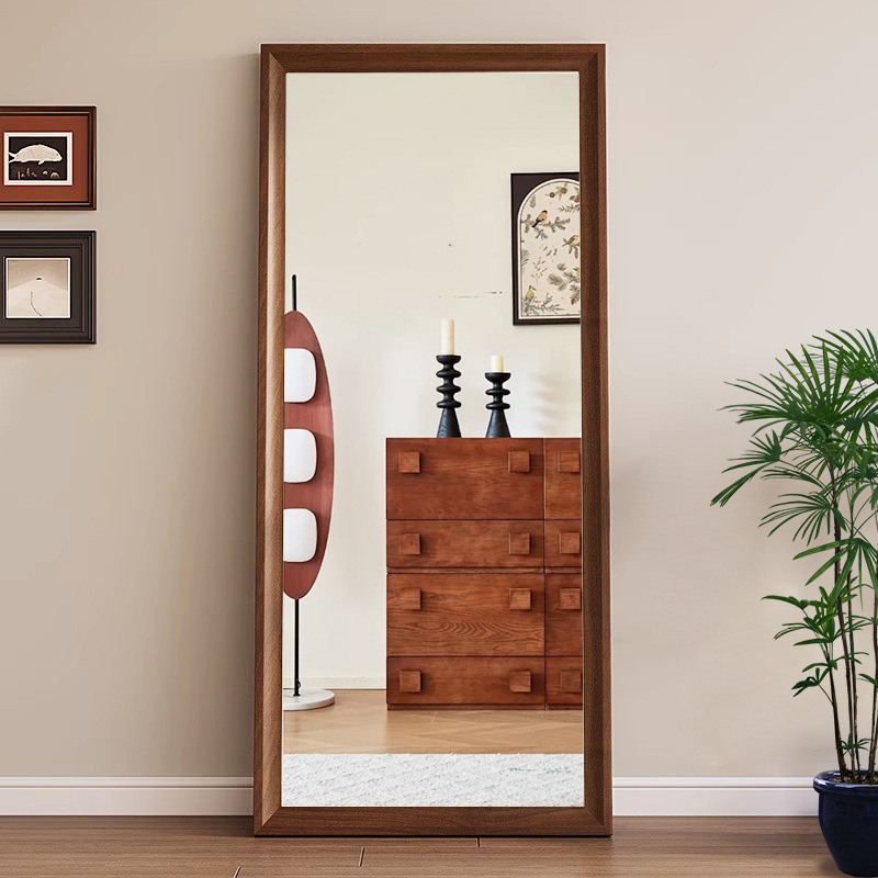 Nordic Style Full-Length Mirror, Wall-Mounted for Home Bedroom, Floor-Standing Mirror, Wall-Mounted for Clothing Store, 3D Fitting Mirror