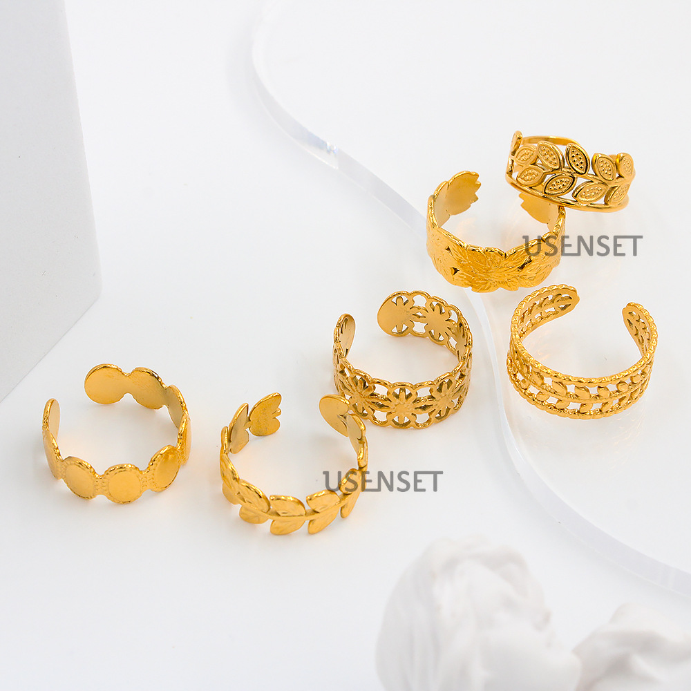 Simple Style Heart Shape Snake Stainless Steel Plating Open Ring 1 Piece