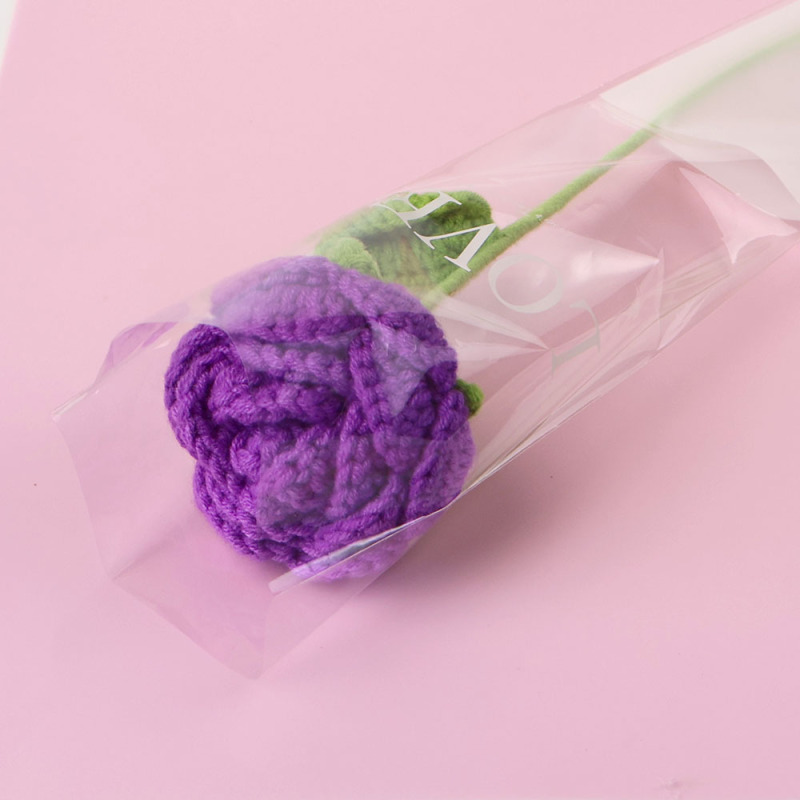 手工钩织仿真花束多彩毛线编织郁金香花枝创意装饰送女友闺蜜礼物|undefined
