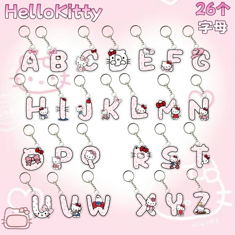 Kitty Cat Letter Pendant Couple Cartoon Cute Letter Name Student Bag Pendant Keychain Hanging Ornaments Kitty Cat Letter Pendant Couple Cartoon Cute Letter Name Student Bag Pendant Keychain Hanging Ornaments
