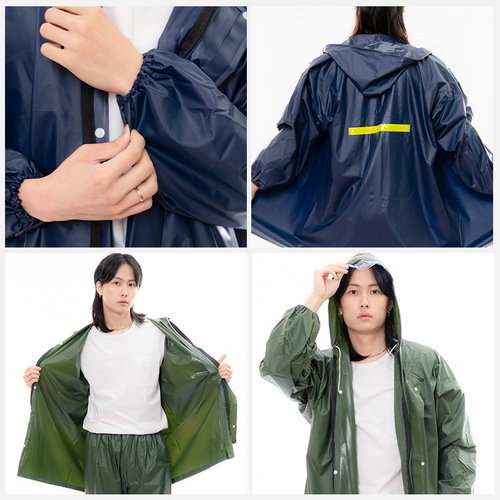 Full body heavy rainproof thickened adult raincoat and rain pants set Takeaway cycling reflective labor insurance split poncho wholesale