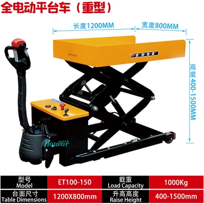 Hydraulic Electric Walking Lifting: Avtomobil fırlanan platformaları - fully-electric-1000kg-15m