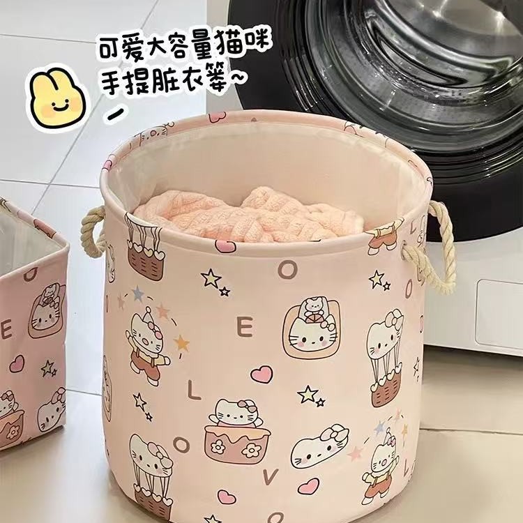 Dirty Clothes Basket New Large-Capacity Storage Bucket Household Cleaning Thickened Storage Basket High-Looking Cute Portable Laundry Basket