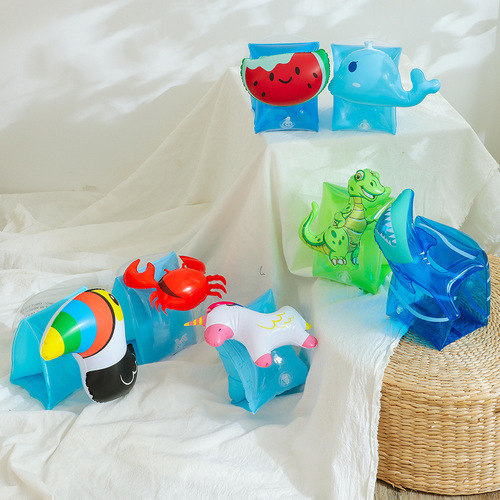 Supply ins new inflatable children's arm circle watermelon whale buoyancy cartoon baby arm circle water sleeve