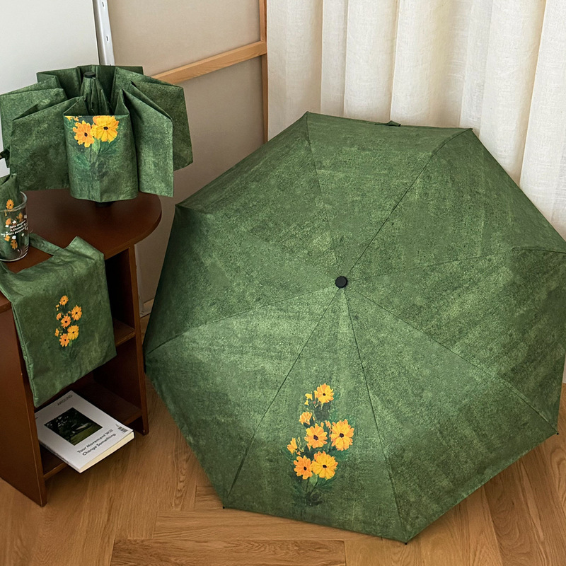Energetic! New sunflower design folding umbrella, UV protection, sunshade, dual-use for rain and sun Energetic! New sunflower design folding umbrella, UV protection, sunshade, dual-use for rain and sun