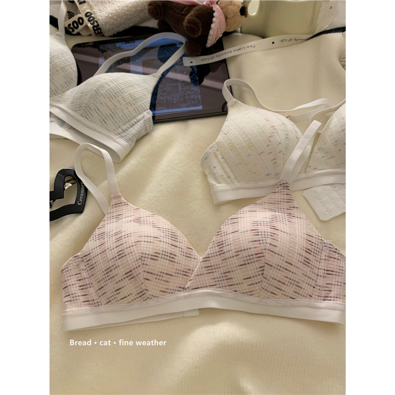 "Colorful Little Cake"【White Peach Bubble】Sweet Girly Triangle Cup Bra for Small Busts Push-Up Bra "Colorful Little Cake"【White Peach Bubble】Sweet Girly Triangle Cup Bra for Small Busts Push-Up Bra
