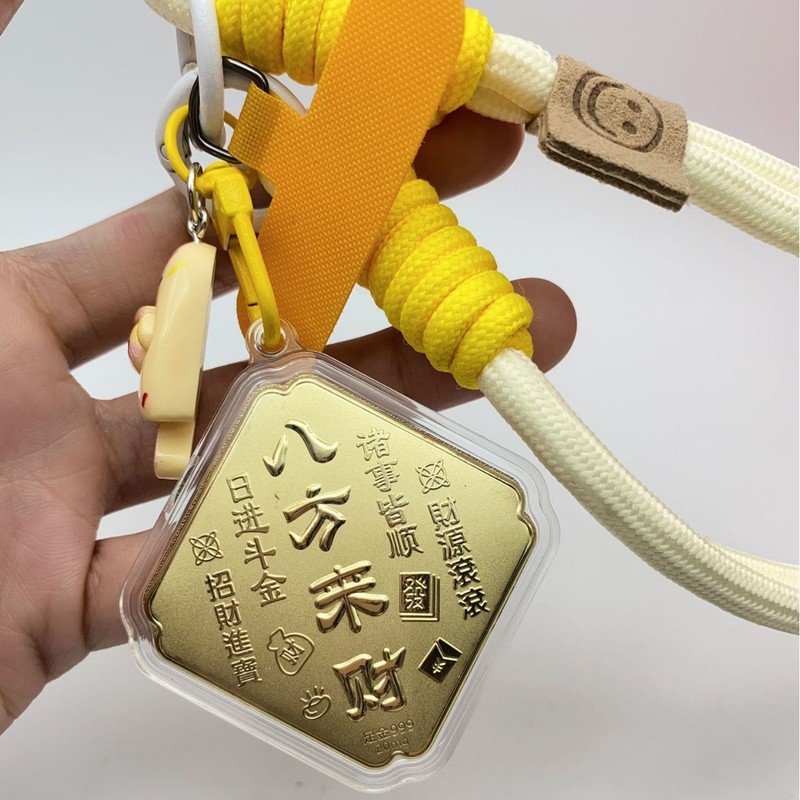 水貝人気ラブブゴールドキーホルダー LABUBU バッグペンダントパンダペンダント携帯電話チェーン漫画卸売|undefined