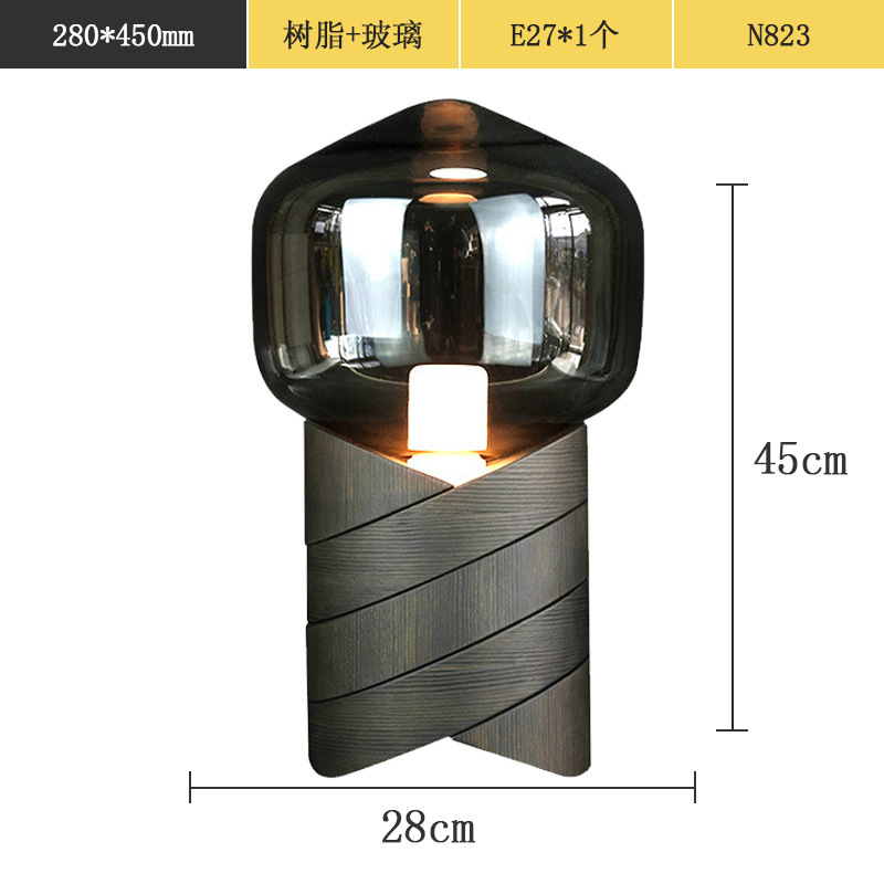 代件後、現代のシンプルなアイデア樹脂電気スタンド児童室デザイナーのモデルハウス装飾ガラス電気スタンド|undefined