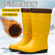 Labor protection rain boots men's anti-smashing anti-piercing mid-calf high rain boots Steel Toe steel plate oil-resistant acid and alkali-resistant yellow low-top water shoes