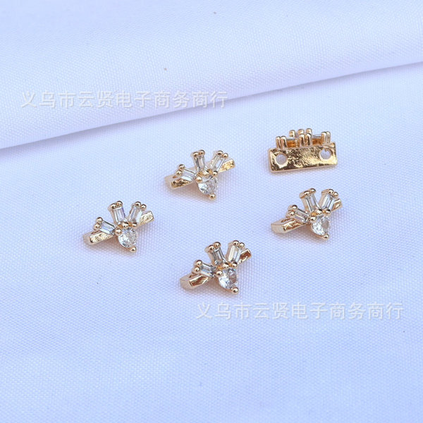 Copper beads with zircon pearl