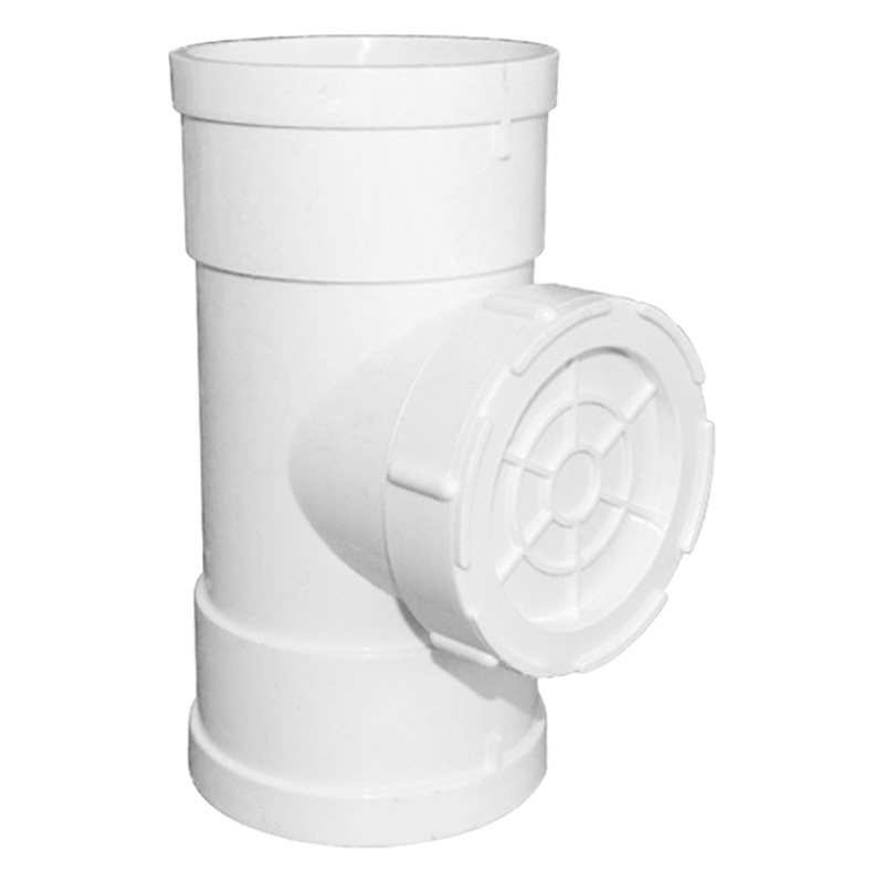 Agujero de inspección engrosado con accesorios tee agujero PVC tubería de tres vías puerto de inspección de tubería vertical de drenaje de PVC downcomer tee
