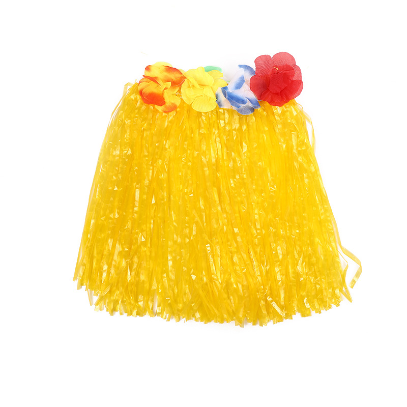 Fábrica al por mayor de hierba hawaiana falda cintura elástica niños adultos rendimiento vestir falda de hierba guirnalda sujetador