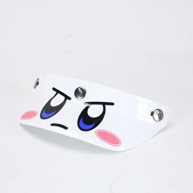 Three-Button Helmet Visor Modification with DIY Accessories, Cute Universal Retro Helmet with Windshield for Motorcycles