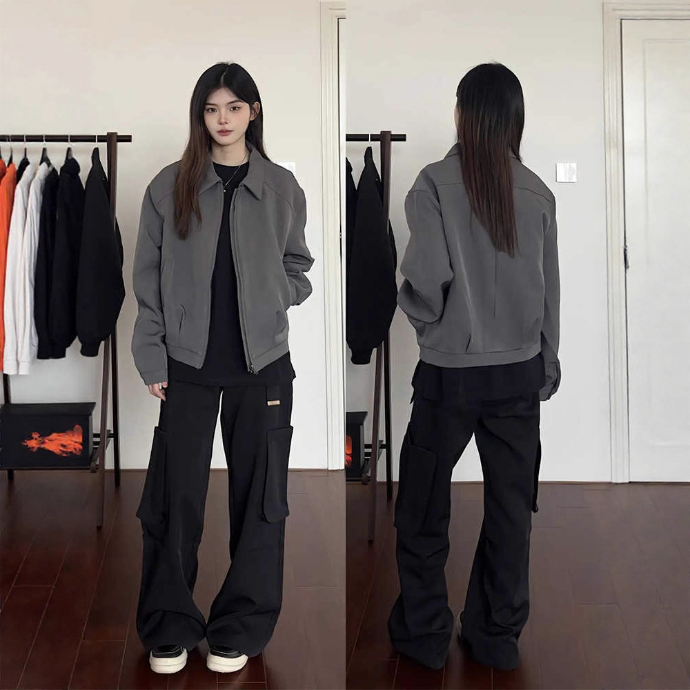 American-Style Cleanfit Shoulder-Padded Short Jacket for Men, Spring and Autumn Trendy Brand, High-End, Cool and Stylish, Regular Shoulder, Lapel, Executive Jacket