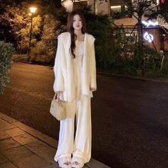 仿貂毛超温柔软糯厚实大开衫毛毛外套女冬季新款洋气外搭针织上衣