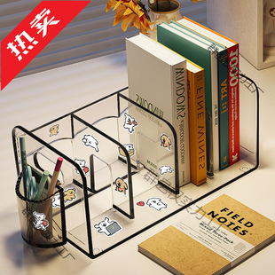 File Stand Bookshelf Dormitory Desk Storage Rack Desktop Partition Office Acrylic Storage Rack Book