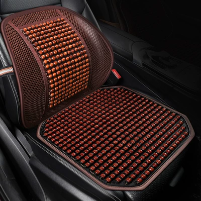 Lumbar Support Integrated Seat Cushion Hard: Waist support - charming-coffee-set-maple-wood-beads3d-meshbreathable-and-comfortable