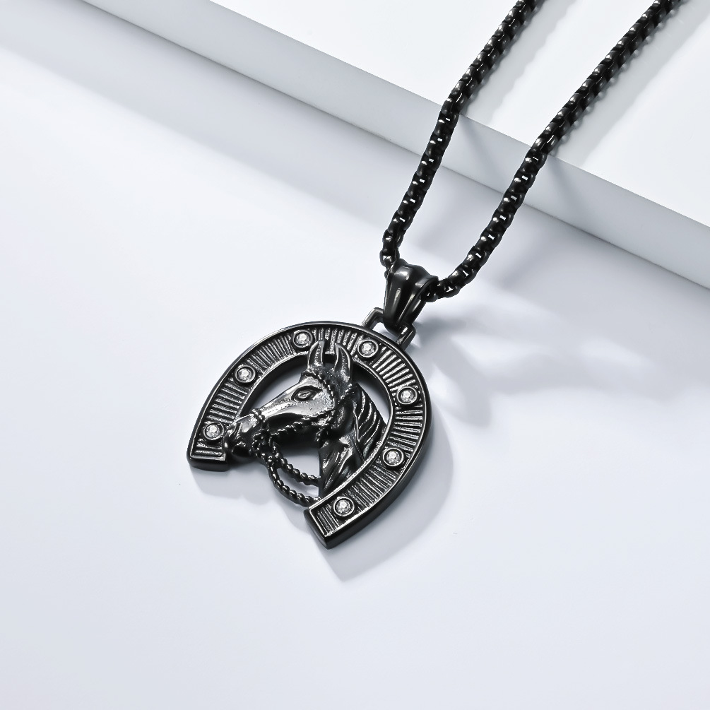All Seasons Season Modern Style Horse Stainless Steel Men's Men Pendant Necklaces