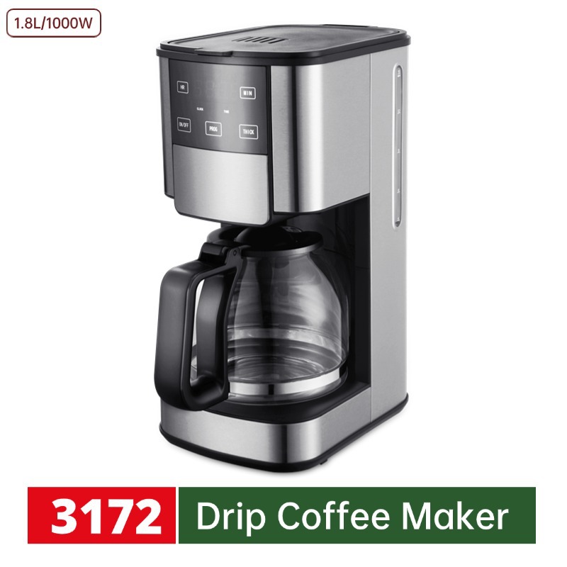 Máquina de café americana doméstica 1.8L pequeña transfronteriza estándar europeo y americano en stock cafetera de goteo cafetera cafetera