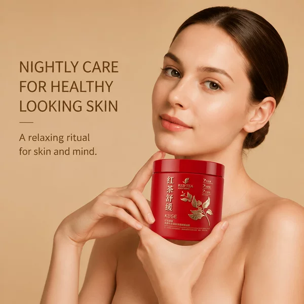 Coolge Black Tea Soothing, Nourishing, Hydrating, Rejuvenating, Smoothing No-Rinse Sleeping Mask, Reduces Fine Lines, Large Capacity, Cross-Border for Women