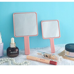 跨境單面小鏡子簡約高清隨身便攜手持鏡迷你批發方形可愛化妝鏡