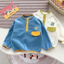 男女童秋冬上衣25秋冬新小童重工小熊半拉链立领摇粒绒卫衣潮9003