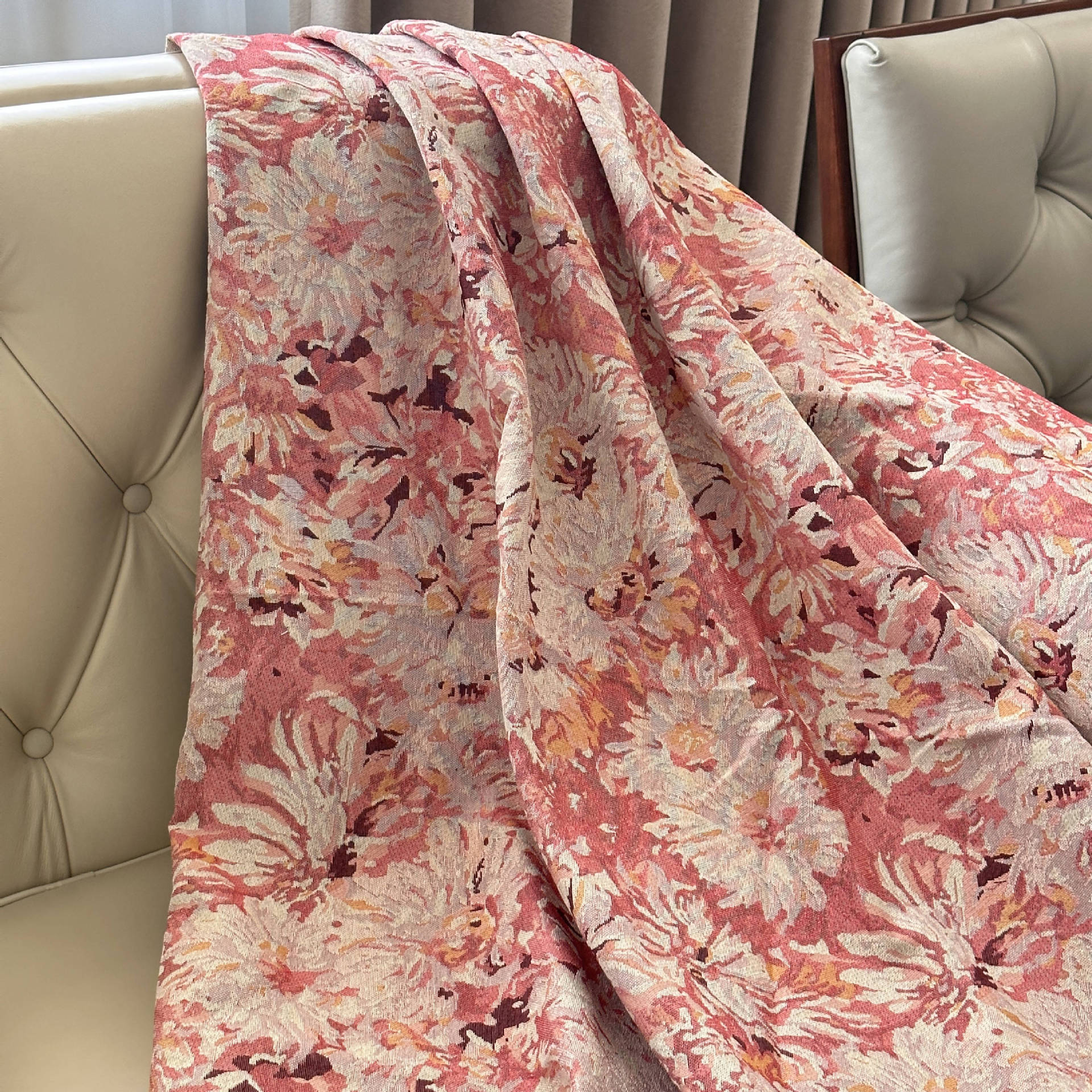 Nuevo estilo retro tela jacquard de alta precisión DIY mesa de mesa bandeja envuelta pecho zapatos superiores bolsa falda ropa de mujer