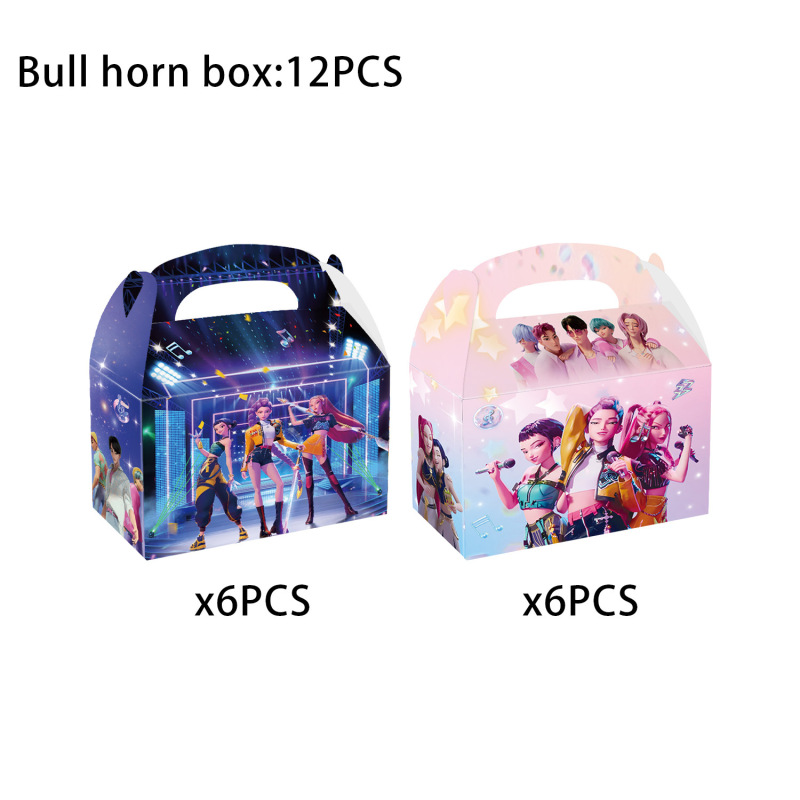 亚马逊蓝色POP猎魔女团主题生日派对用品套装纸盘纸巾桌布装饰|undefined