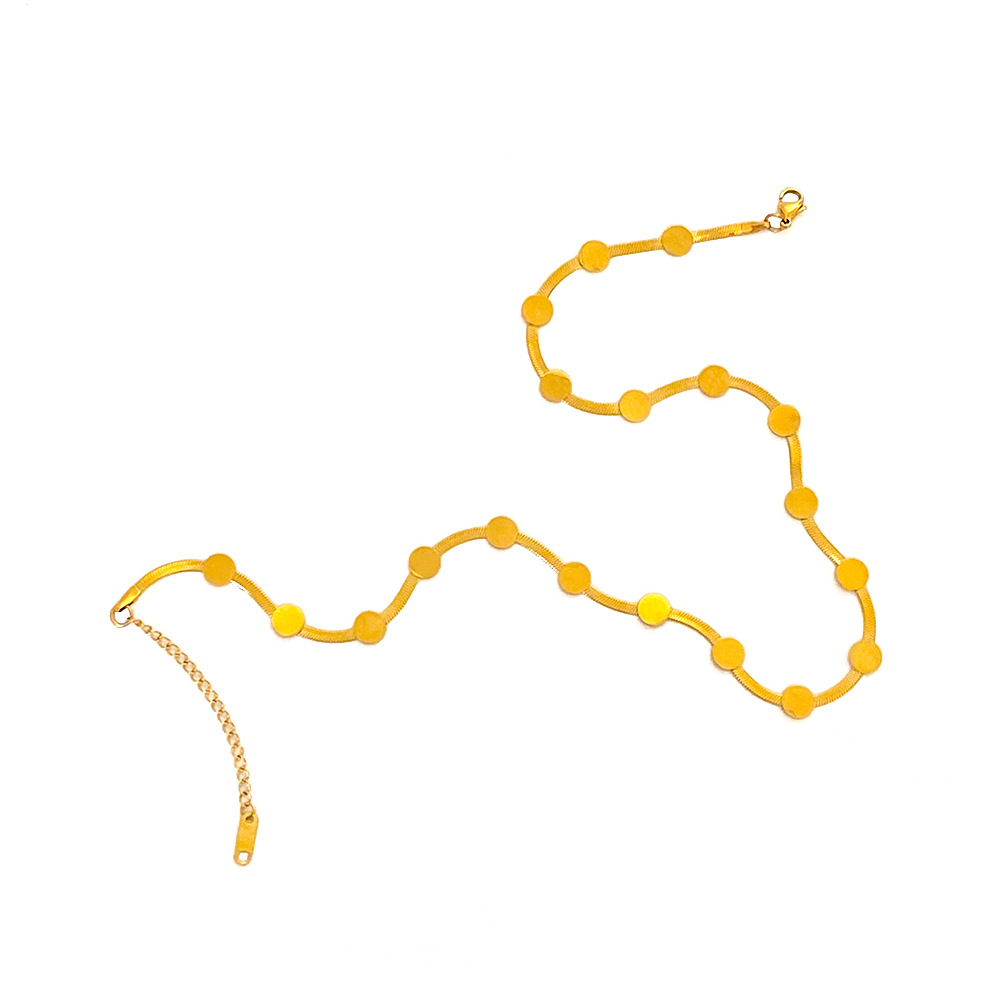 1 Piece Simple Style Round Solid Color Stainless Steel Titanium Steel Plating Necklace_colorza_5