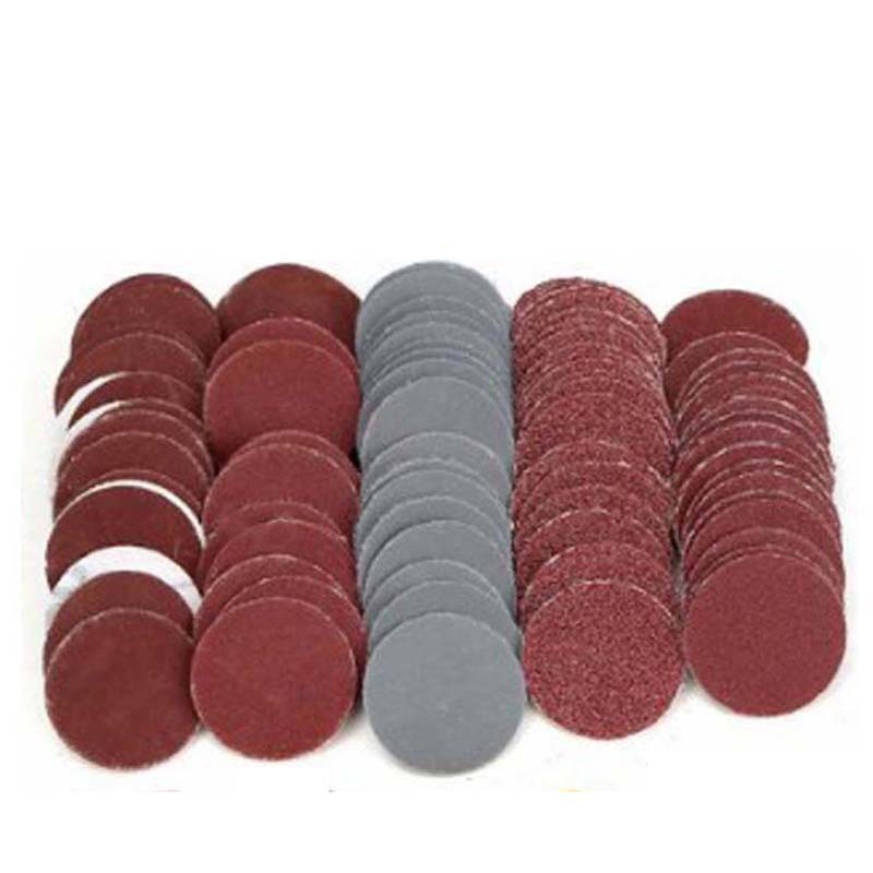 Venta al por mayor transfronteriza 1 pulgadas 100 piezas pulido papel de lija pulido lija traje 25MM disco flocado cubierta de papel de lija