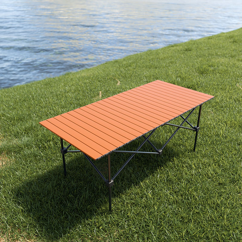 2025 업그레이드 강화모델 + 휴대용 수납벨트 - 오렌지 [120*55*50cm 긴 테이블]