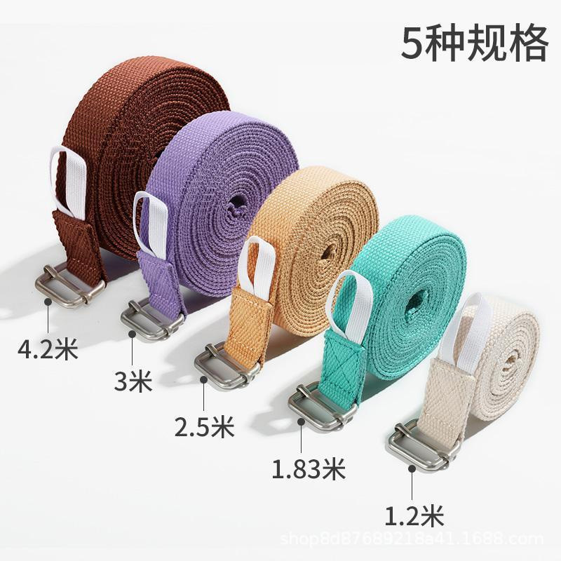 綿質の専門の艾揚格ヨガのストレッチベルトの滑り止めの補助のストレッチベルトの動作は固定の訓練のゴムバンドを矯正します。