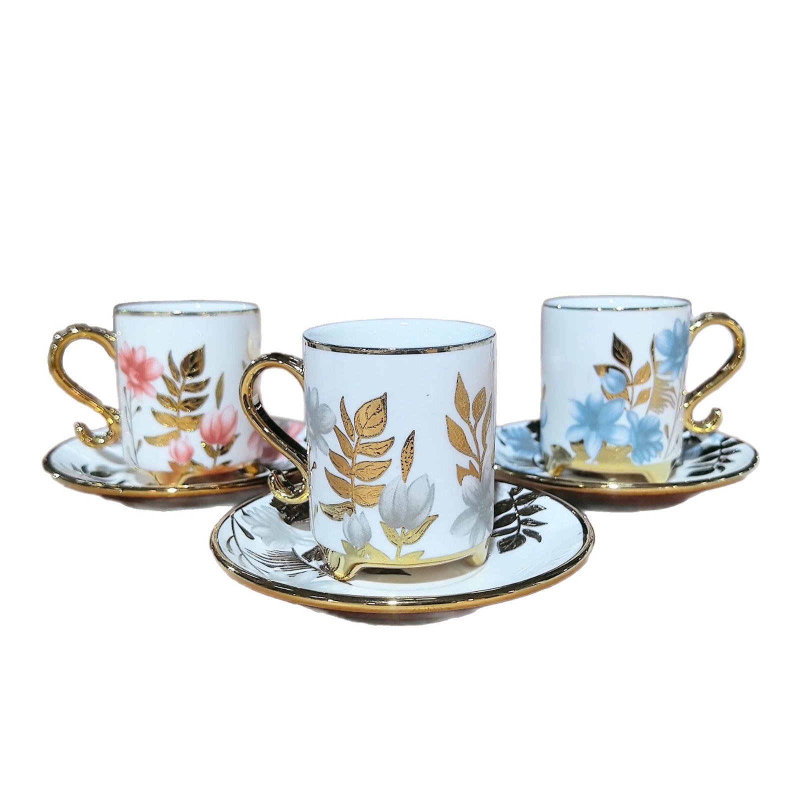 Creativo 6 tazas 6 platillos cerámica galvanizada pequeña taza de café platillo taza y platillo té de la tarde juego de té de regalo