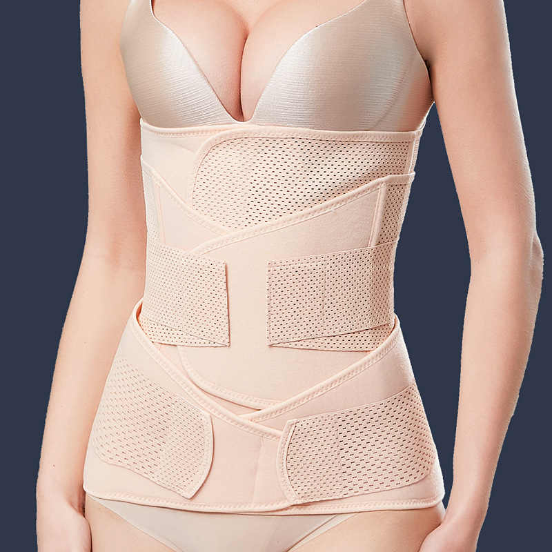 Breathable Postpartum Abdominal Belt Three-piece Set Pregnant Women's Abdominal Belt Maternal Waist Belt Belt for Cesarean Section
