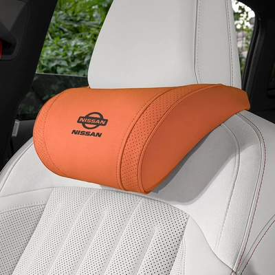 Nissan Car Headrests, Sylphy, Teana, Headrest - small-k-velvet-emma-orange-nissan-headrest-1-piece
