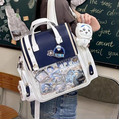 日本製透明バックパック、ユニバーサルクロスボディバッグ、カレッジスタイルのソフトガールガールショルダー大容量バッグ