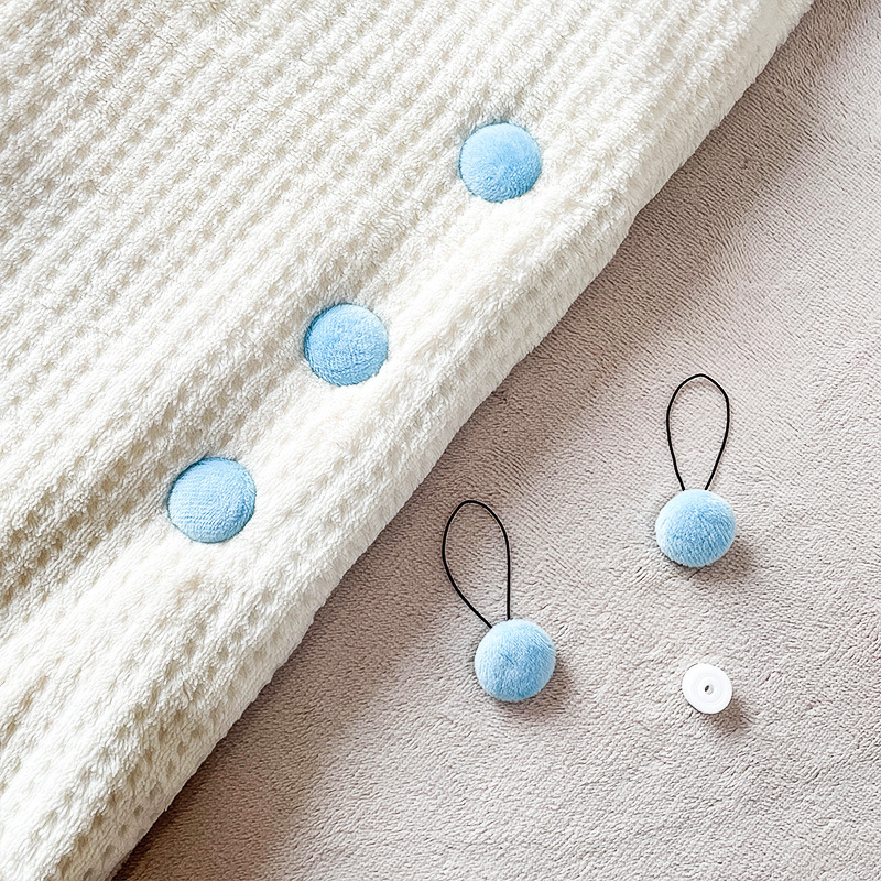 Круглая фланелевая пряжка-синий