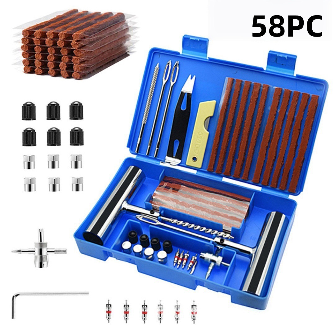 Car and Motorcycle Battery Car Vacuum Tire Repair Tool Set Quick Emergency Tire Repair Strip Film Cross-Border Model