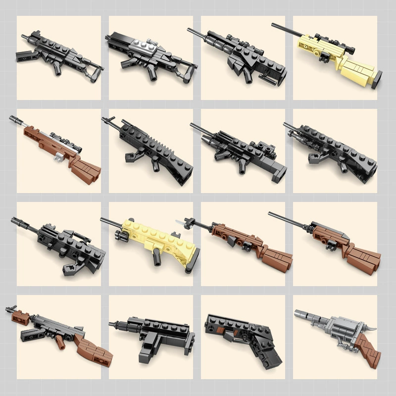 开智 Mini Chicken 16-in-1 Mauser 98K building block gun model assembled toy night market stall hot sale