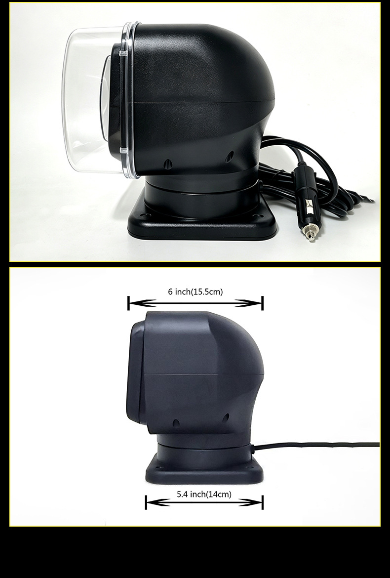 Car-mounted LED spotlight, mini square car searchlight, external spotlight, electric vehicle headlight, inspection light