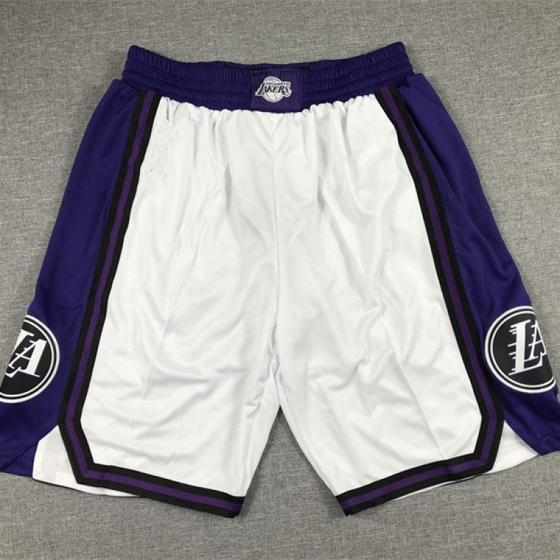 Cross-Border Foreign Trade American-Style In-Stock Wholesale Shorts 23 Lakers City Edition Embroidered Basketball Shorts Training Pants