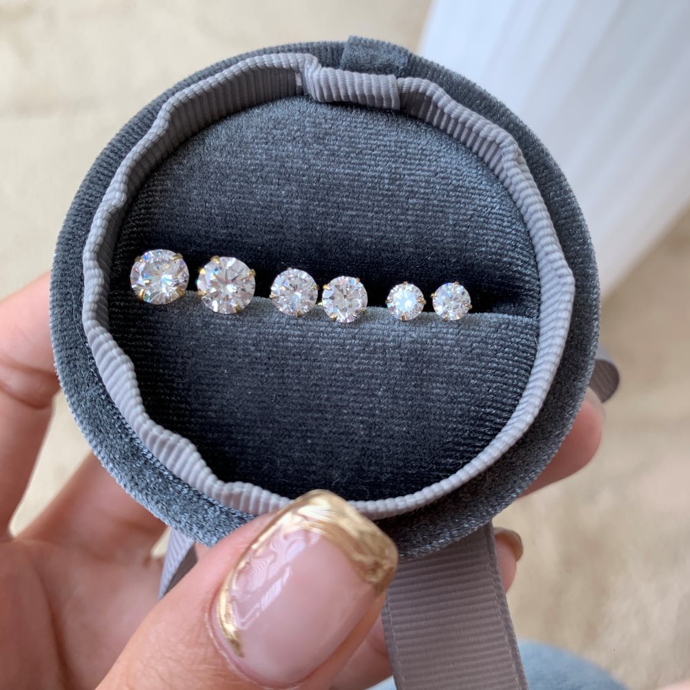 Solid Color Pattern Women'S Gender 1 Pair 925 Sterling Silver Zircon Solid Color Ear Studs
