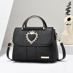 包包女士跨境新款壓花質感手提包壓花純色款時尚百搭單肩斜挎女包