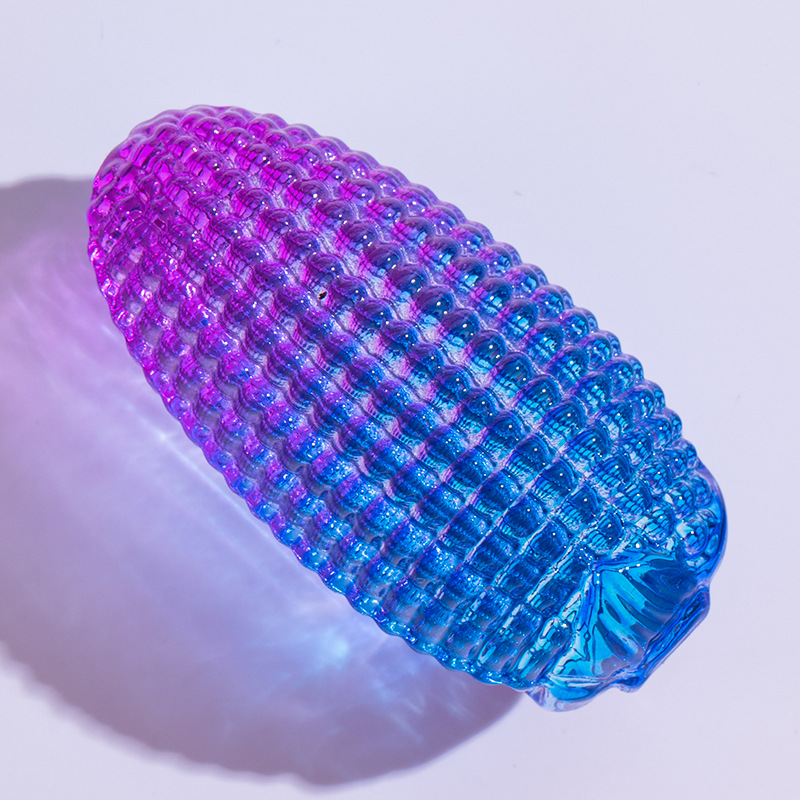 Ornamento de maíz de cristal de cristal de vidrio, maíz de color, maíz hecho a mano puro, maíz amarillo, decoración del hogar